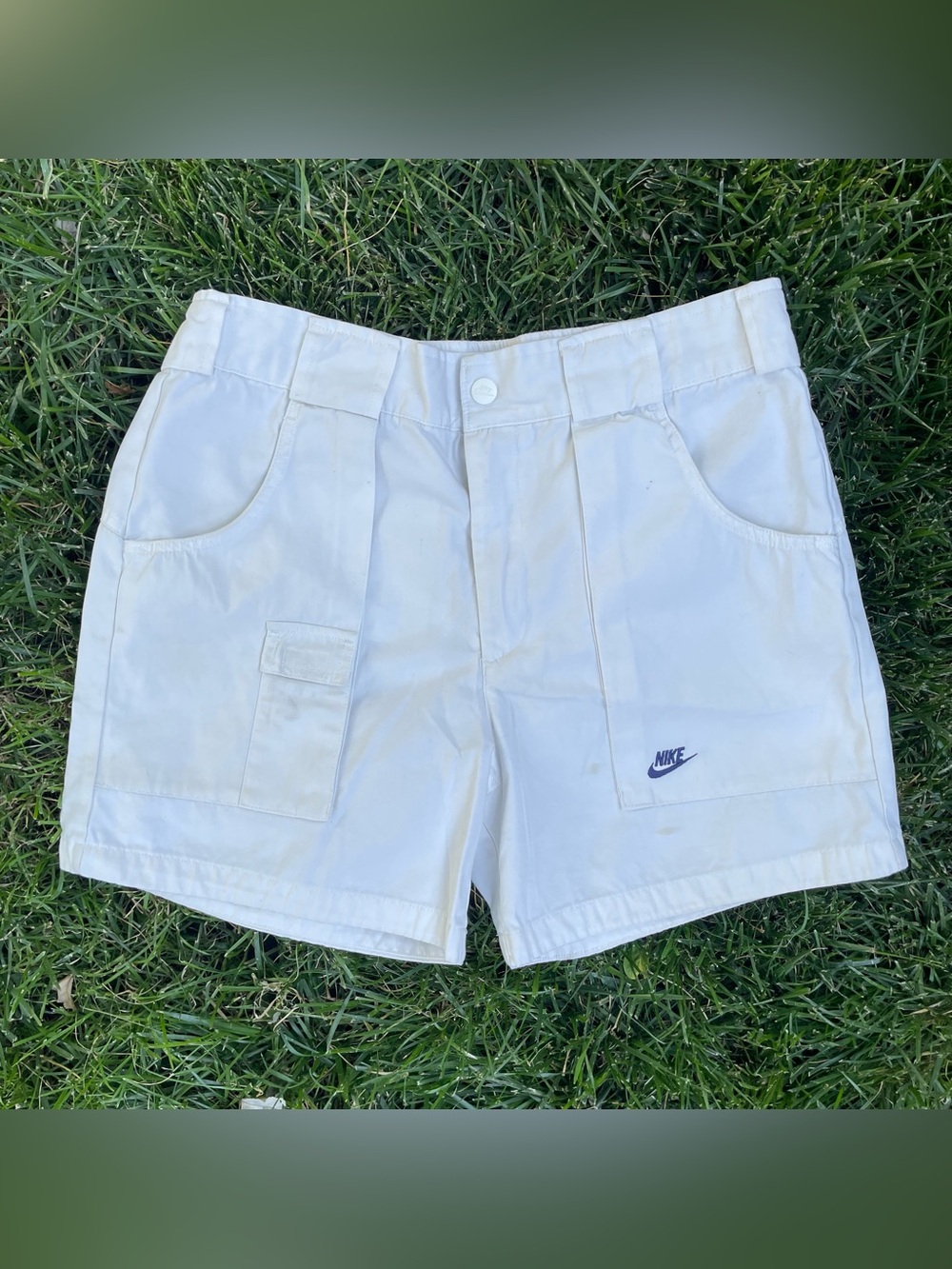 white Nike Sportswear Reissue Woven Flow shorts size medium
